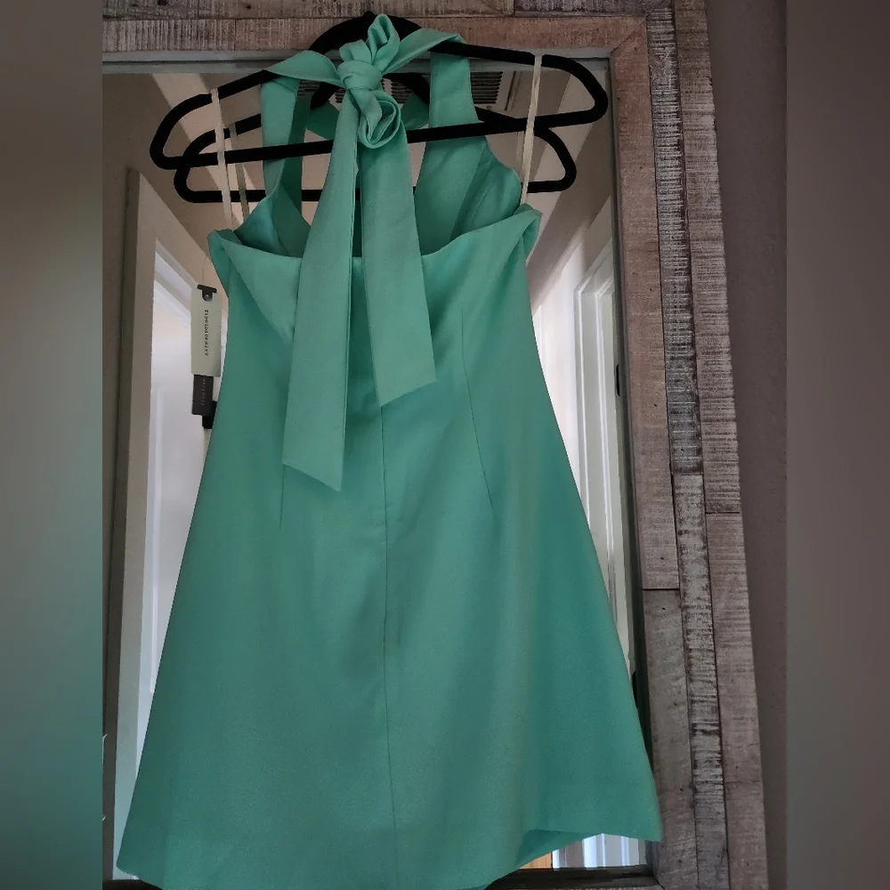 New The Wolf Gang Inka Mini Vest Dress In Aqua - Picture 5 of 9